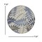 Homeroots 8 ft. Round Gray & Blue Leaves Indoor & Outdoor Area Rug 384876 - alternate 4